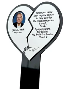 Personalisierte Gedenktafel mit Foto, Grab Garten Markierung Plakette Geschenk, Mama - Bild 1 von 10