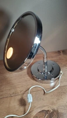 VINTAGE CHROME CONAIR VANITY MAKEUP LIGHTED MAGNIFIED MIRROR  BEAR NOT INCLUDED - Image 1 of 4