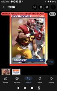 1990 Score RC #302 Junior Seau Rookie - Bild 1 von 2