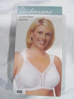 NIP Women's UNDERSCORE BRA Cushion Strap Wire Free 42D White - Image 1 of 4