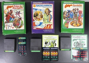 Intellivision Las Vegas Roulette Poker Backgammon Lot w/ Manual & Overlays - Picture 1 of 8