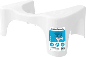Original 7" White Bathroom Toilet Stool, CURVE Lightweight Modern Design - Picture 1 of 4