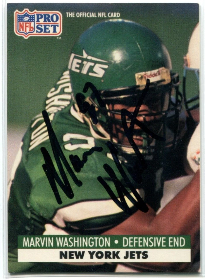 MARVIN WASHINGTON Signed 1991 Pro Set AUTO Authentic Autograph #612 - Image 1 of 1