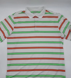 Nike Golf Performance Dri Fit Polo Short Sleeve Striped Mens Size XL #C309 - Picture 1 of 7
