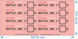 'BATTLE AXE 21 B' Decals - 1/35 - Water Decal - Picture 1 of 2
