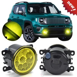For 2015-2020 Jeep Renegade Replacement Yellow Bumper Fog Light Driving Lamp 2pc - Picture 1 of 12