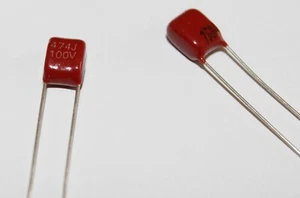 0.47nF GUITAR TONE CAPACITORS 100V 2 PIECES 0.047uF P5 POLYP FILM BROWN DROP - Picture 1 of 11