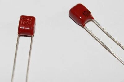 0.47nF GUITAR TONE CAPACITORS 100V 2 PIECES 0.047uF P5 POLYP FILM BROWN DROP  - Image 1 of 4