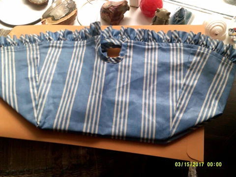 Longaberger SPRING /1987 EASTER SPRING Liner SKY BLUE STRIPE Cover