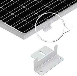 4 x Solar Panel Z Stainless Bracket Flat Roof Mounting with Fixings DIY Camping - Picture 1 of 3