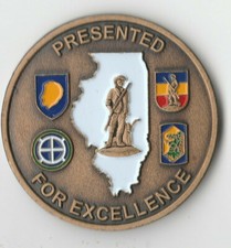 1 STAR Illinois Army National Guard Challenge Coin 1.5"DIA BX8