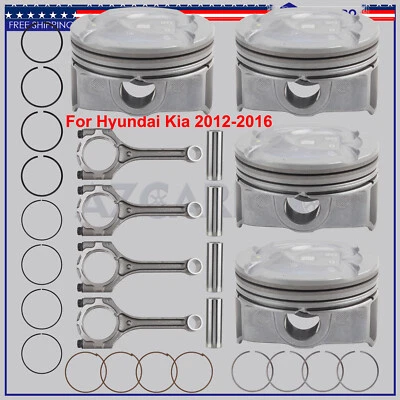 4 Set Connecting Rod Piston For 2012-2017 KIA RIO 1.6L 2010-2018 KIA SOUL 1.6L - Image 1 of 4