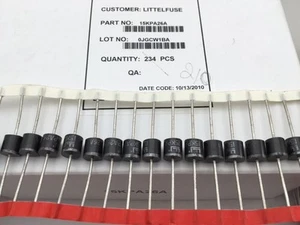 15KPA26A Littelfuse, 15kW 26 VWM 44 VC 343.2 Amp, Diodo TVS, Unidireccional  - Imagen 1 de 1