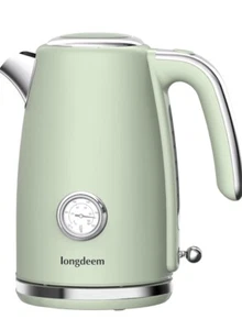 Longdeem Elektrische Teekessel 1500W zum Kochen von Wasser, 1,7L 1,8 Quart, Grün - Bild 1 von 7