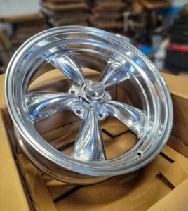 20x8" - 22x11" POLISHED TORQ THRUST WHEELS RIMS 5-LUG CHEVY GMC TRUCK C10 OBS - Picture 1 of 5