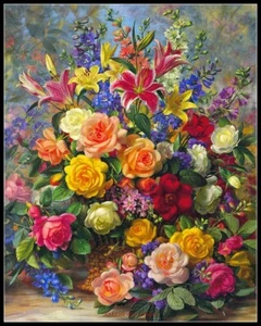 Flowers by Albert Williams 4 - Chart Counted Cross Stitch Patterns Needlework - Picture 1 of 2