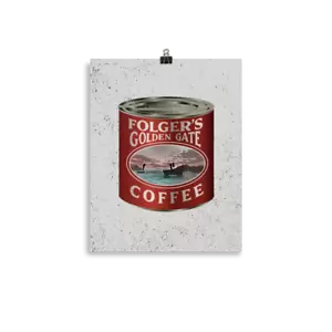 Vintage Coffee Poster - 1920s coffee can ad - Mid Century Modern wall art - Picture 1 of 16
