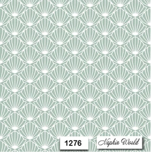 (1276) DOS servilletas individuales de papel para almuerzo decoupage PATRÓN DE CÁSCARA VERDE COMO NUEVO - Imagen 1 de 3