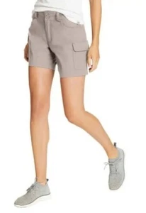 Eddie Bauer Ladies' Stretch Cargo Summer Trail Short UPF 30+ Gray Size 12 - Picture 1 of 9