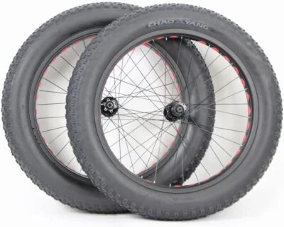 Conjunto de rodas e pneus Gravity 26 x 4,9 polegadas Fat Bike 150 mm dianteiro e 190 mm traseiro QR - Imagem 1 de 4