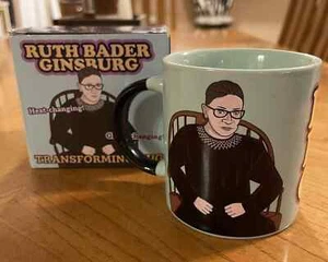 Ruth Bader Ginsburg Heat Changing Mug - Add Coffee or Tea and RBG Changes - Picture 1 of 5