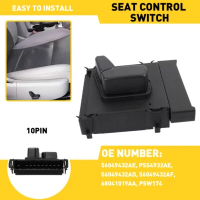 Interruptor de control de asiento eléctrico para Dodge Ram 1500 2500 3500 2009-2019 pasajero derecho Foto 1 de 4