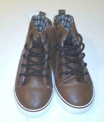 Zapatos de caña alta Koala para niños pequeños marrón con cordones forrados de franela talla 7 (P) Foto 1 de 4