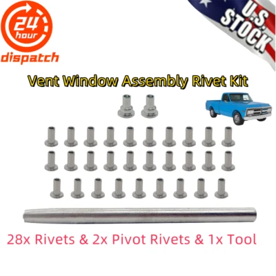 Kit de remaches de montaje de ventana de ventilación para camioneta Chevrolet Chevy GMC 1951-72/Suburban Foto 1 de 4