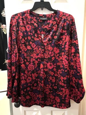 Lane Bryant Women's Floral Business Casual Blouse Polyester Silk Plus Size 22 - Image 1 of 4