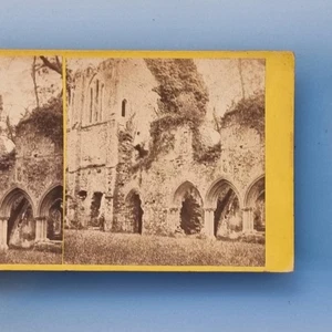 Southampton Stereoview C1870 Real Photo Hampshire Netley Abbey Ancient Ruins - Picture 1 of 3