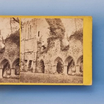 Southampton Stereoview C1870 Real Photo Hampshire Netley Abbey Ancient Ruins - Image 1 of 3