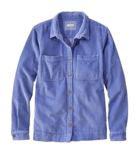 L.L. Bean Periwinkle Corduroy Relaxed Comfort Button Up Pocket Shirt Sz XS Pet - Picture 1 of 4