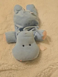 Rare Vintage Kids II Baby Hippopotamus Blue Hippo Pull String Musical Plush Toy - Picture 1 of 12