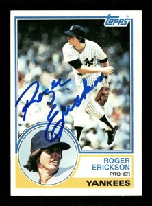 1983 Topps 539 Roger Erickson autografo firmato nitido blu sharpie MZ BXCP5 - Foto 1 di 2