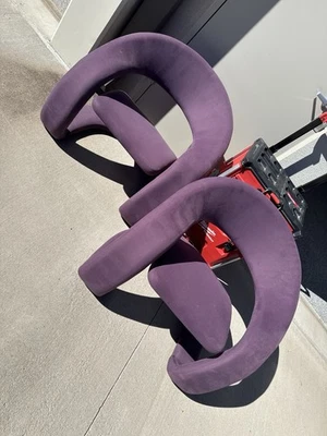 Jaymar винтажный язык стулья комплект из 2 фиолетовый замши - Изображение 1 из 4