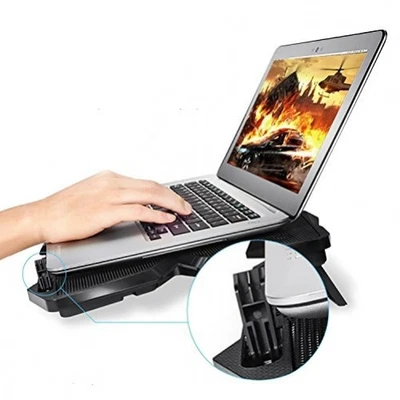 Klim Wind Cooling Pad & Stand for Gaming Notebook for PC Mac PS4 black blue - Bild 1 von 4