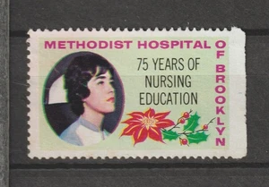 Worldwide Cinderellas Poster Stamp Seal Vignet Methodist Hospital Brooklyn 75 Yr - Picture 1 of 1