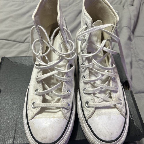 Converse donna bianche nere bianche taglia 8