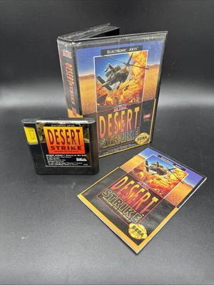 Desert Strike (Sega Genesis 1992) Manual, Cartridge,Case Complete Tested - Image 1 of 3