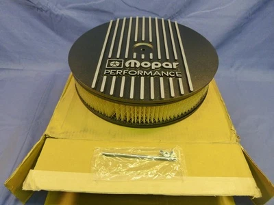 Conjunto de purificador de aire de aluminio fundido negro NOS Mopar Performance 13" 340 383 440 Foto 1 de 4