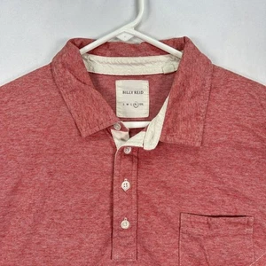 Billy Reid Polo Shirt Boys XL Red Heathered Short Sleeve Pocket Casual Soft Knit - Picture 1 of 8