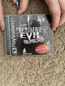 Sony PS1 Resident Evil 3 Nemesis Capcom 1999 Manual Reg Card w Dino Crisis demo - Picture 1 of 3