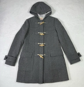 Brooks Brothers Red Fleece Coat Womens 0 Wool Hooded Duffle Toggle Pockets NEW - Picture 1 of 13