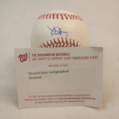Denard Span Firmado Autografiado Oficial MLB Béisbol Minnesota Mellizos Certificado de Autenticidad Foto 1 de 4