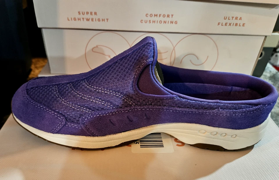 全新 Easy Spirit 旅行时步行鞋 Clog Mule 尺码 8.5 W 一脚蹬 紫色 — 第 1/3 张图片