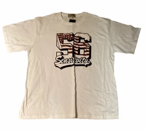 Mens T Shirt Size 5X White Cotton Tee American Flag Patriotic - Picture 1 of 6
