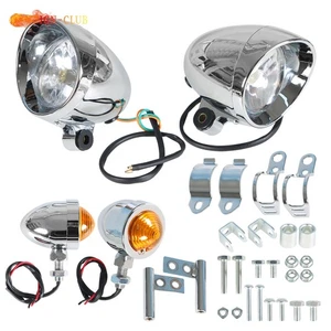 Passing Turn Signal Lamp Driving Fog Spot Light Bar Set For Motorcycle Softail - Picture 1 of 9