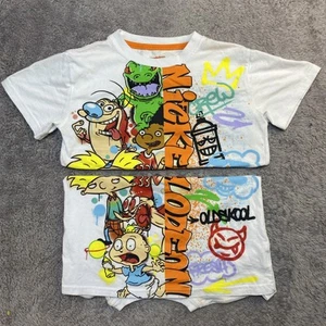 (2) Two Nickelodeon Rugrats Size Small  Youth Shirt Oldskool crew Graffiti Twins - Picture 1 of 8