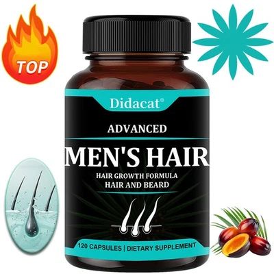 Men's Hair Growth Capsules -Improve Hair Volume-Natural Ingredients-Healthy Hair - Image 1 of 4