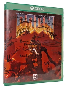DOOM XBOX ONE GAMESTOP PROMO ITEM Autographed Cover & Box **NO GAME**!! - Picture 1 of 3
